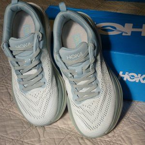 HOKA BONDI 8 NIB - MEN'S 7 D (WOMEN'S SIZE 8 B) - Color: Cloud Blue/Ice Flow
